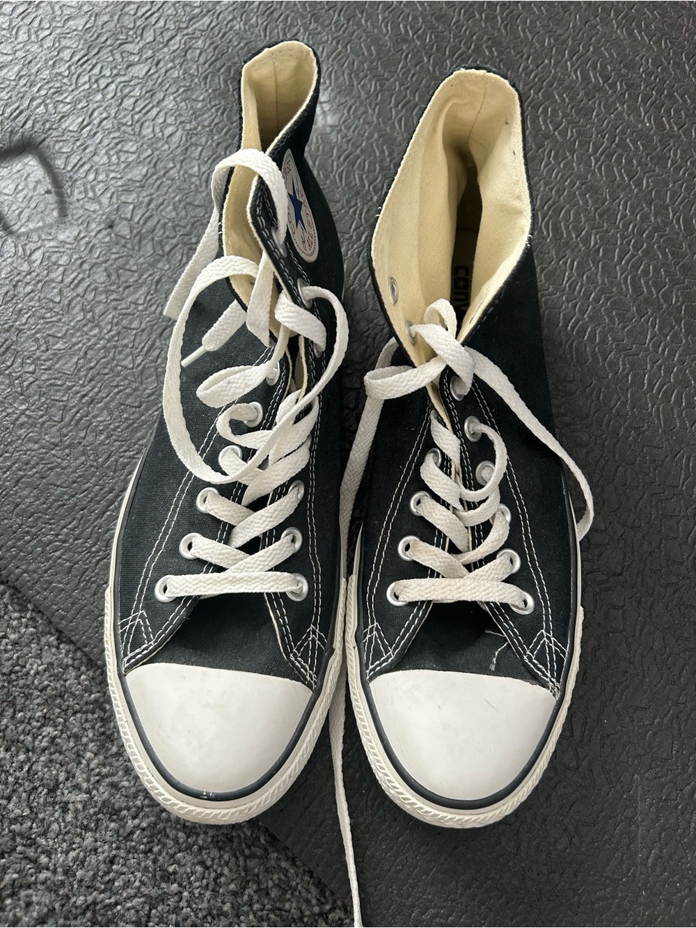 Converse High Top Sneakers in Black and White mens 10 wmn’s 12